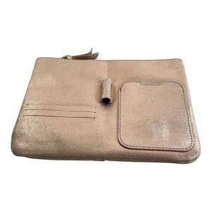Anthropologie Rose Gold Glitter Pouch bag